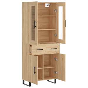 Skříň highboard dub sonoma 69,5 x 34 x 180 cm kompozitní dřevo - obrázek 4