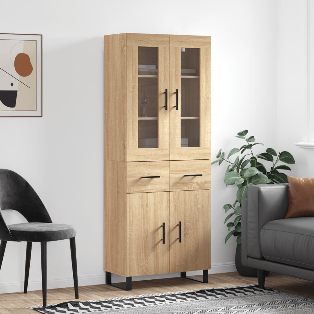 vidaXL Dulap înalt, stejar sonoma, 69,5x34x180 cm, lemn compozit