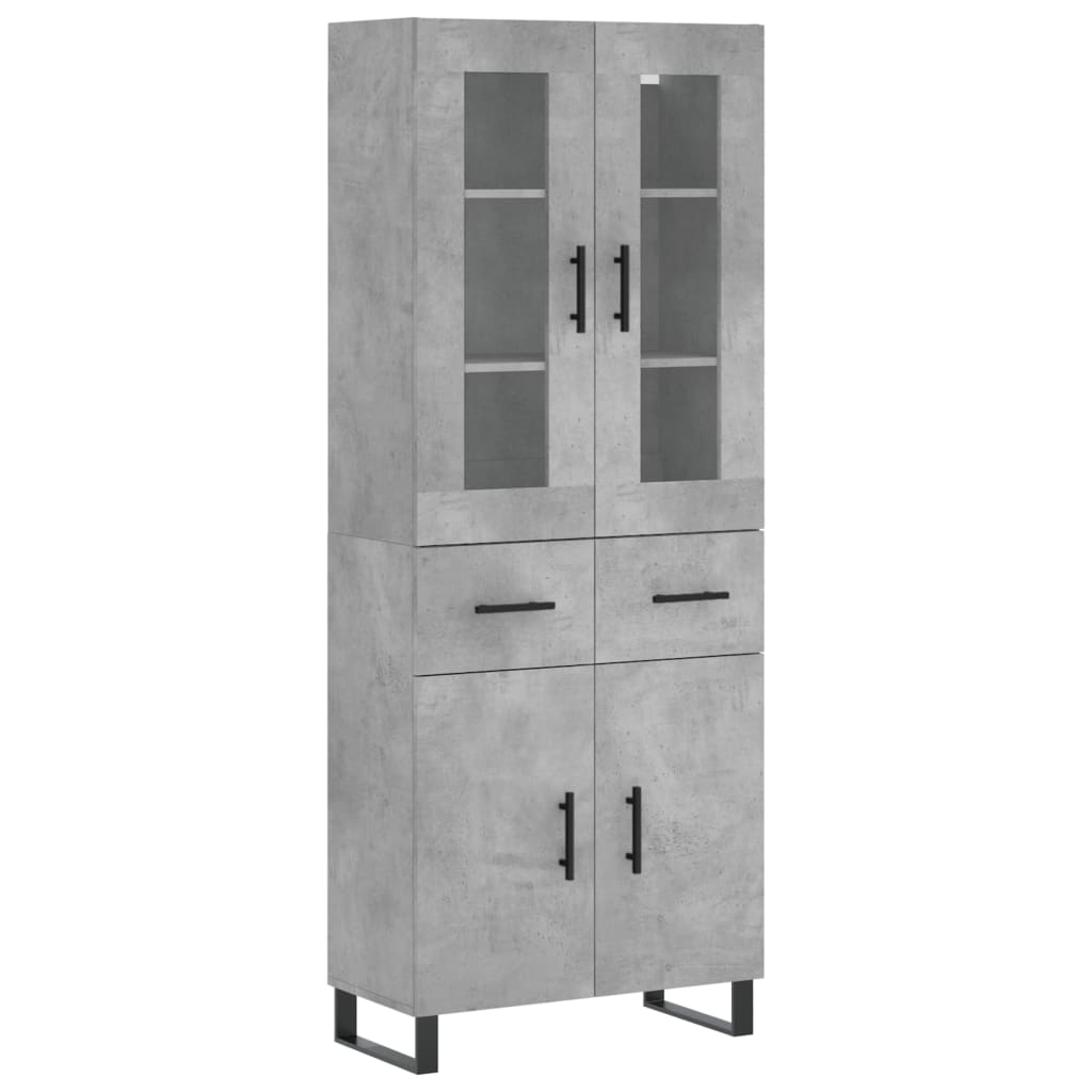 vidaXL Skříň highboard betonově šedá 69,5x34x180 cm kompozitní dřevo