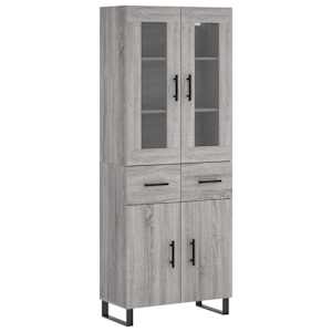 Skříň highboard šedá sonoma 69,5 x 34 x 180 cm kompozitní dřevo - obrázek 2