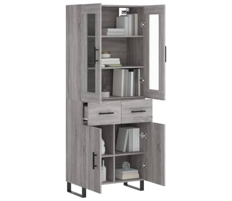 vidaXL Highboard Grey Sonoma 69.5x34x180 cm Engineered Wood