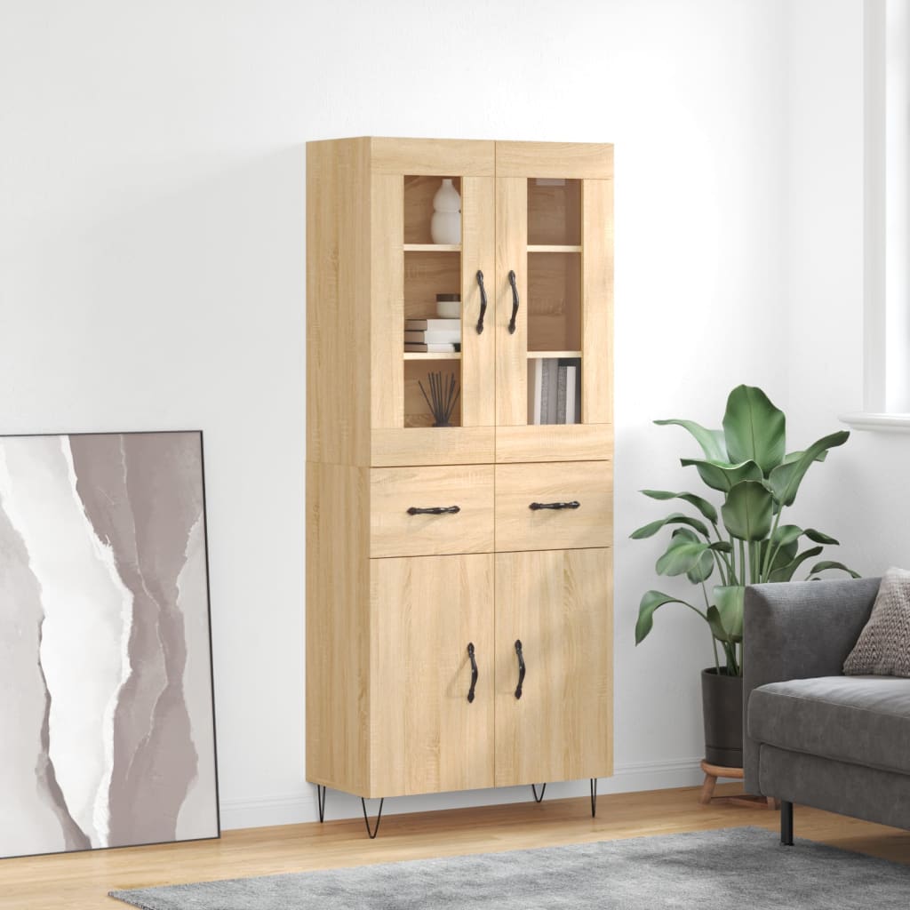 vidaXL Dulap înalt, stejar sonoma, 69,5x34x180 cm, lemn compozit