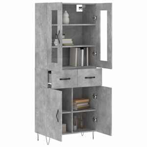Skříň highboard betonově šedá 69,5x34x180 cm kompozitní dřevo - obrázek 3