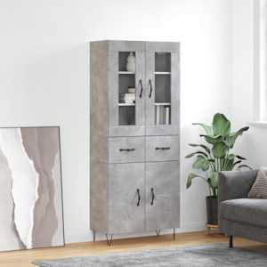 Skříň highboard betonově šedá 69,5x34x180 cm kompozitní dřevo - obrázek 1