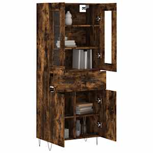 Skříň highboard kouřový dub 69,5 x 34 x 180 cm kompozitní dřevo - obrázek 3