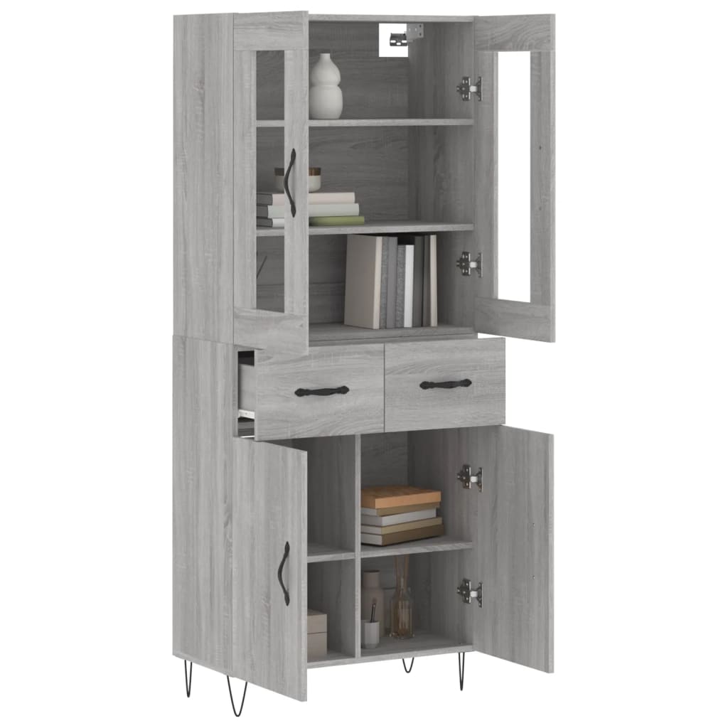Thumbnail - vidaXL Highboard Grau Sonoma 69,5x34x180 cm Holzwerkstoff