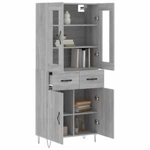 Skříň highboard šedá sonoma 69,5 x 34 x 180 cm kompozitní dřevo - obrázek 3