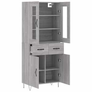 Skříň highboard šedá sonoma 69,5 x 34 x 180 cm kompozitní dřevo - obrázek 4