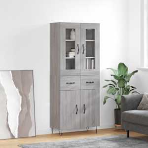 Skříň highboard šedá sonoma 69,5 x 34 x 180 cm kompozitní dřevo - obrázek 1