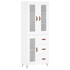 Skříň highboard bílá 69,5 x 34 x 180 cm kompozitní dřevo - obrázek 2