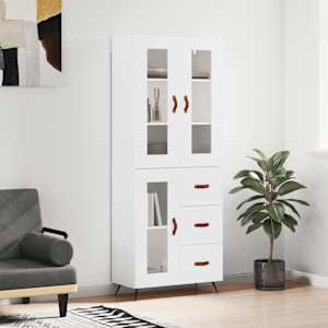 Skříň highboard bílá 69,5 x 34 x 180 cm kompozitní dřevo - obrázek 1