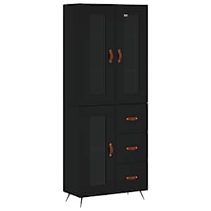 Skříň highboard černá 69,5 x 34 x 180 cm kompozitní dřevo - obrázek 2