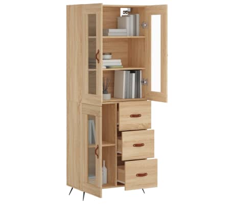 vidaXL Dulap &icirc;nalt, stejar sonoma, 69,5x34x180 cm, lemn compozit