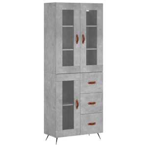 Skříň highboard betonově šedá 69,5x34x180 cm kompozitní dřevo - obrázek 2