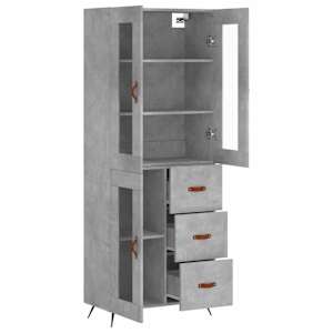 Skříň highboard betonově šedá 69,5x34x180 cm kompozitní dřevo - obrázek 4