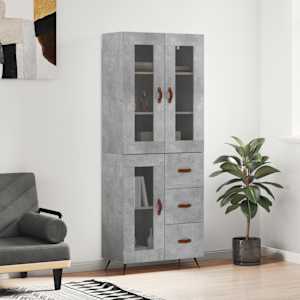 Skříň highboard betonově šedá 69,5x34x180 cm kompozitní dřevo