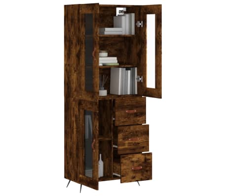 vidaXL Komoda, dūminio ąžuolo spalvos, 69,5x34x180cm, apdirbta mediena