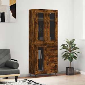 Skříň highboard kouřový dub 69,5 x 34 x 180 cm kompozitní dřevo - obrázek 1