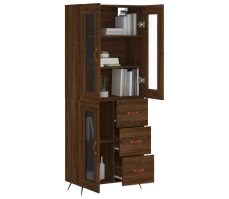 vidaXL Highboard Braun Eichen-Optik 69,5x34x180 cm Holzwerkstoff