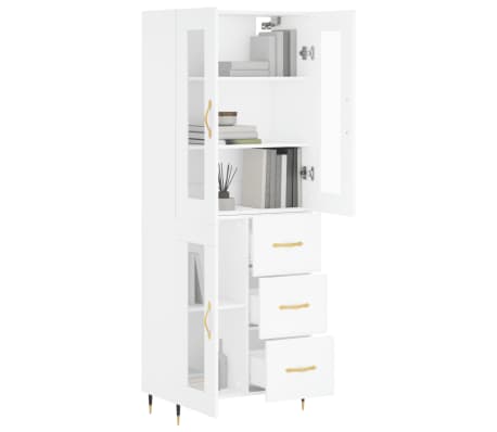 vidaXL Buffet haut Blanc 69,5x34x180 cm Bois d'ingénierie