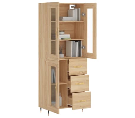 vidaXL Dulap &icirc;nalt, stejar sonoma, 69,5x34x180 cm, lemn compozit