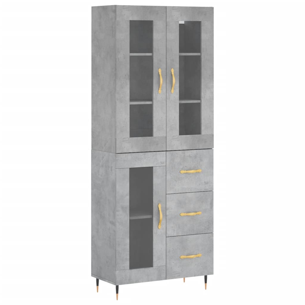 vidaXL Skříň highboard betonově šedá 69,5x34x180 cm kompozitní dřevo