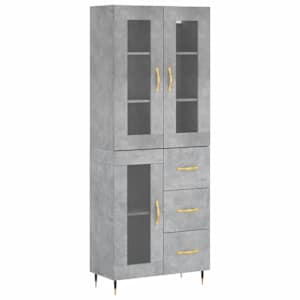 Skříň highboard betonově šedá 69,5x34x180 cm kompozitní dřevo - obrázek 2