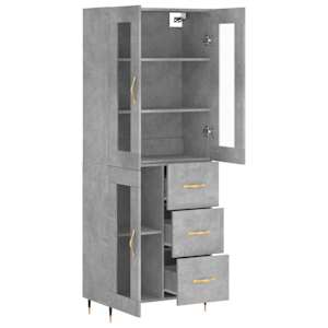 Skříň highboard betonově šedá 69,5x34x180 cm kompozitní dřevo - obrázek 4