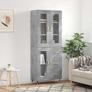 Skříň highboard betonově šedá 69,5x34x180 cm kompozitní dřevo - obrázek 1