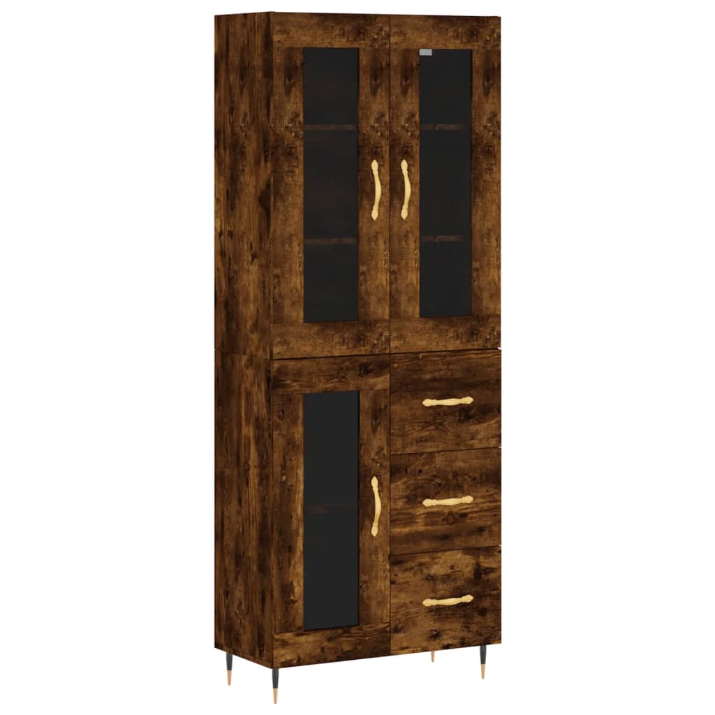 vidaXL Skříň highboard kouřový dub 69,5 x 34 x 180 cm kompozitní dřevo