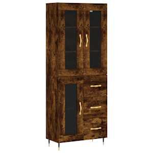 Skříň highboard kouřový dub 69,5 x 34 x 180 cm kompozitní dřevo - obrázek 2