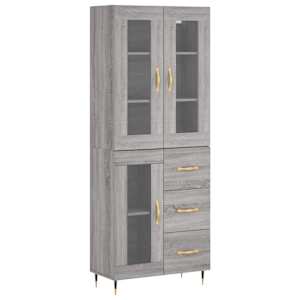 Skříň highboard šedá sonoma 69,5 x 34 x 180 cm kompozitní dřevo - obrázek 2