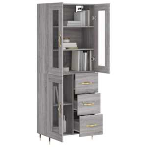 Skříň highboard šedá sonoma 69,5 x 34 x 180 cm kompozitní dřevo - obrázek 3