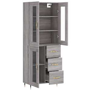 Skříň highboard šedá sonoma 69,5 x 34 x 180 cm kompozitní dřevo - obrázek 4