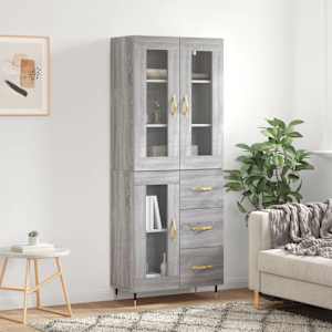 Skříň highboard šedá sonoma 69,5 x 34 x 180 cm kompozitní dřevo - obrázek 1