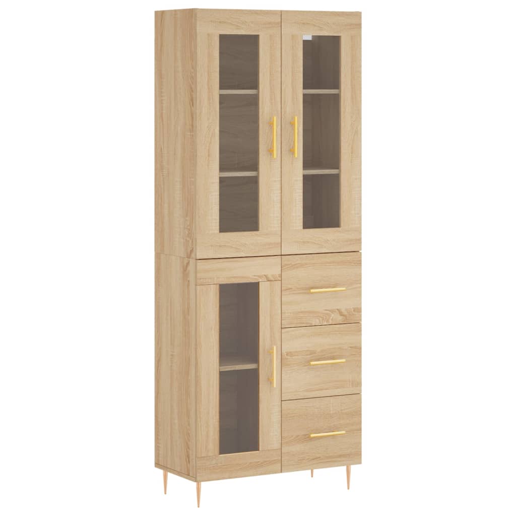 vidaXL Skříň highboard dub sonoma 69,5 x 34 x 180 cm kompozitní dřevo