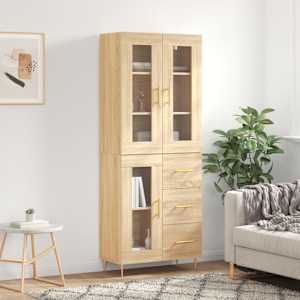 Skříň highboard dub sonoma 69,5 x 34 x 180 cm kompozitní dřevo - obrázek 1