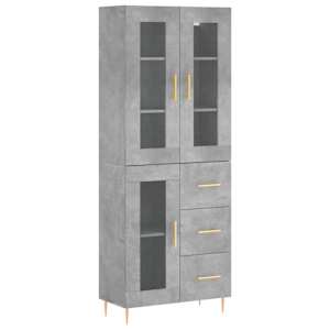 Skříň highboard betonově šedá 69,5x34x180 cm kompozitní dřevo - obrázek 2