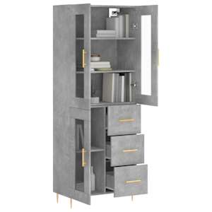 Skříň highboard betonově šedá 69,5x34x180 cm kompozitní dřevo - obrázek 3