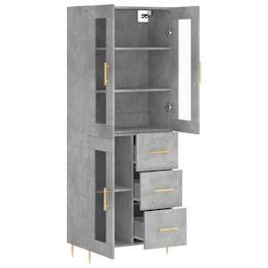 Skříň highboard betonově šedá 69,5x34x180 cm kompozitní dřevo - obrázek 4