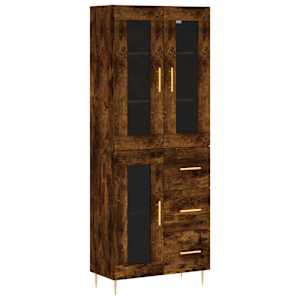 Skříň highboard kouřový dub 69,5 x 34 x 180 cm kompozitní dřevo - obrázek 2