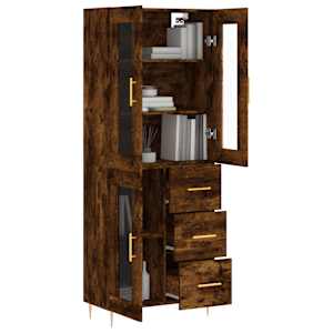 Skříň highboard kouřový dub 69,5 x 34 x 180 cm kompozitní dřevo - obrázek 3