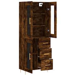 Skříň highboard kouřový dub 69,5 x 34 x 180 cm kompozitní dřevo - obrázek 4
