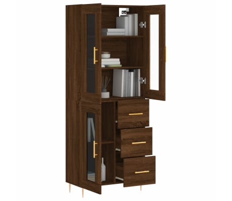 vidaXL Dulap &icirc;nalt, stejar maro, 69,5x34x180 cm, lemn compozit