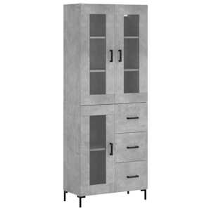 Skříň highboard betonově šedá 69,5x34x180 cm kompozitní dřevo - obrázek 2