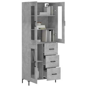 Skříň highboard betonově šedá 69,5x34x180 cm kompozitní dřevo - obrázek 3