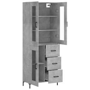 Skříň highboard betonově šedá 69,5x34x180 cm kompozitní dřevo - obrázek 4