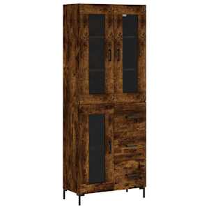 Skříň highboard kouřový dub 69,5 x 34 x 180 cm kompozitní dřevo - obrázek 2