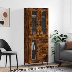 Skříň highboard kouřový dub 69,5 x 34 x 180 cm kompozitní dřevo