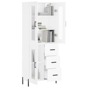 Skříň highboard bílá 69,5 x 34 x 180 cm kompozitní dřevo - obrázek 3